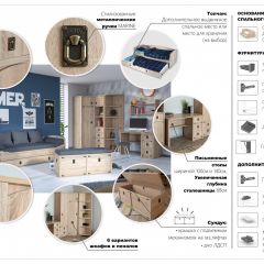 Детская Система Валенсия Шкаф 4д1ящ Дуб сонома в Нижнекамске - nizhnekamsk.mebel24.online | фото 4