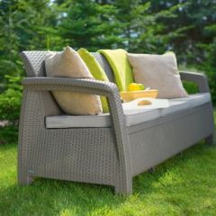 Диван пластиковый Корфу Макс (Corfu love seat max) капучино - песок в Нижнекамске - nizhnekamsk.mebel24.online | фото 3