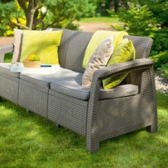 Диван пластиковый Корфу Макс (Corfu love seat max) капучино - песок в Нижнекамске - nizhnekamsk.mebel24.online | фото 4