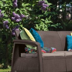 Диван пластиковый Корфу Макс (Corfu love seat max) коричневый в Нижнекамске - nizhnekamsk.mebel24.online | фото 2