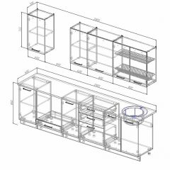 Кухонный гарнитур Антрацит 2800 (Стол. 26мм) в Нижнекамске - nizhnekamsk.mebel24.online | фото 2