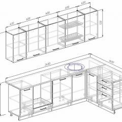 Кухонный гарнитур угловой Графика 2600х1600 (Стол. 26мм) в Нижнекамске - nizhnekamsk.mebel24.online | фото 2