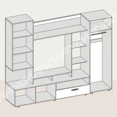 Гостиная Аллегро вариант-3 (Венге/Белфорт) в Нижнекамске - nizhnekamsk.mebel24.online | фото 3