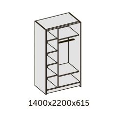 ИННЭС-5 Шкаф-купе 2-х дв. 1400 (1дв. Ф1 - бодега белая, 1дв. Ф2 - зеркало) в Нижнекамске - nizhnekamsk.mebel24.online | фото 2