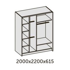 ИННЭС-5 Шкаф-купе 2-х дв. 2000 (2 дв. Ф3 - венге вст. экокожа корич) в Нижнекамске - nizhnekamsk.mebel24.online | фото 2