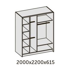 ИННЭС-5 Шкаф-купе 2-х дв. 2000 (2дв. Ф4 - венге вставка зеркало) в Нижнекамске - nizhnekamsk.mebel24.online | фото 2