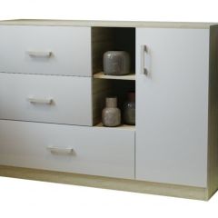 Комод К-3.1 (Дуб сонома/Белый жемчуг) в Нижнекамске - nizhnekamsk.mebel24.online | фото