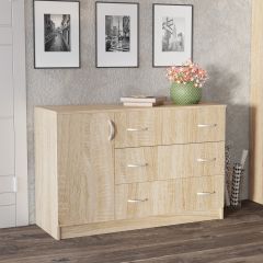 Комод Лофт (3 ящика/1 дверца) Дуб сонома в Нижнекамске - nizhnekamsk.mebel24.online | фото 1