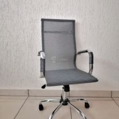 Кресло Barneo K-111H для персонала (серая сетка) в Нижнекамске - nizhnekamsk.mebel24.online | фото 1