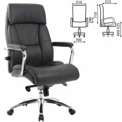 Кресло BRABIX PREMIUM "Phaeton EX-502" (кожа с компаньоном, хром, черное) 530882 в Нижнекамске - nizhnekamsk.mebel24.online | фото 2