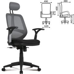 Кресло BRABIX "Saturn ER-400" (черное/серое) 530871 в Нижнекамске - nizhnekamsk.mebel24.online | фото 2