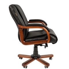 Кресло для руководителя CHAIRMAN  653 М (Кожа) Черное в Нижнекамске - nizhnekamsk.mebel24.online | фото 3