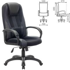 Кресло компьютерное BRABIX PREMIUM "Rapid GM-102" (экокожа/ткань, черное/серое) 532105 в Нижнекамске - nizhnekamsk.mebel24.online | фото 2