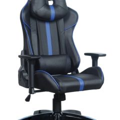 Кресло компьютерное BRABIX "GT Carbon GM-120" (черное/синее) 531930 в Нижнекамске - nizhnekamsk.mebel24.online | фото