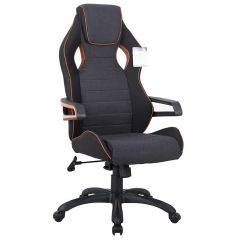 Кресло компьютерное BRABIX Techno Pro GM-003 (ткань черное/серое, вставки оранжевые) 531813 в Нижнекамске - nizhnekamsk.mebel24.online | фото
