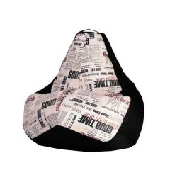 Кресло-мешок XL Газета-Black в Нижнекамске - nizhnekamsk.mebel24.online | фото