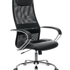 Кресло офисное BRABIX PREMIUM "Stalker EX-608 CH" (хром, ткань-сетка/кожзам, черное) 532091 в Нижнекамске - nizhnekamsk.mebel24.online | фото