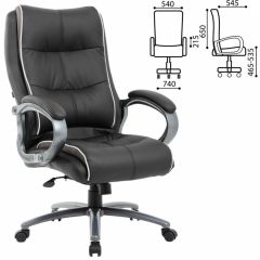 Кресло офисное BRABIX PREMIUM "Strong HD-009" (экокожа черная, ткань серая) 531945 в Нижнекамске - nizhnekamsk.mebel24.online | фото 2