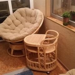 Кресло Папасан вращающийся 23/01В с подушкой (Натуральный) в Нижнекамске - nizhnekamsk.mebel24.online | фото 3