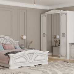 Кровать 2-х спальная 1600*2000 Грация (12.116) без основания (белый/серебро) в Нижнекамске - nizhnekamsk.mebel24.online | фото 2