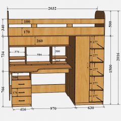 Кровать-чердак Аракс в Нижнекамске - nizhnekamsk.mebel24.online | фото 4