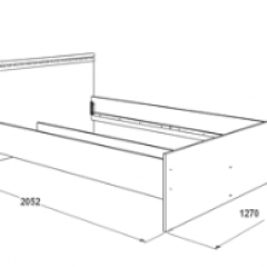 Кровать двойная Ольга-13 + 2-а выкатных ящика (1200) без основания в Нижнекамске - nizhnekamsk.mebel24.online | фото 3
