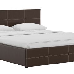 Кровать двойная Синди 160 + ортопед + ПМ + дно (арт. Марика 468 к/з (шоколад)) в Нижнекамске - nizhnekamsk.mebel24.online | фото