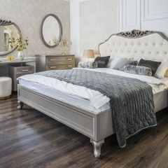 Кровать Мокко 1800 с мягким изголовьем + основание (серый камень) в Нижнекамске - nizhnekamsk.mebel24.online | фото