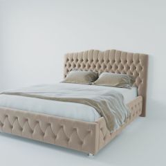 Кровать Нягань с ПМ 1200 (велюр светло-серый) в Нижнекамске - nizhnekamsk.mebel24.online | фото 1