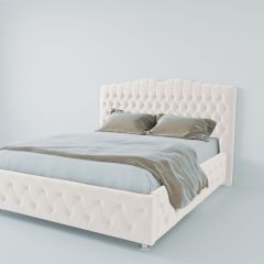 Кровать Нягань с ПМ 1600 (экокожа белая) в Нижнекамске - nizhnekamsk.mebel24.online | фото 2