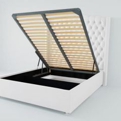 Кровать Берлин ЛЮКС с ПМ 1800 (экокожа белая) в Нижнекамске - nizhnekamsk.mebel24.online | фото 2