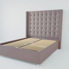 Кровать Венеция ЛЮКС с ортопедическим основанием 900 (велюр темно-серый) в Нижнекамске - nizhnekamsk.mebel24.online | фото 2