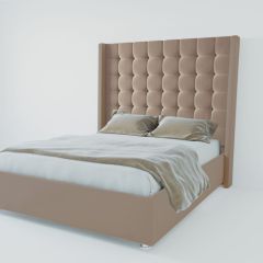 Кровать Венеция ЛЮКС с ПМ 1200 (велюр серый) в Нижнекамске - nizhnekamsk.mebel24.online | фото 2