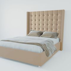 Кровать Венеция ЛЮКС с ПМ 1600 (велюр светло-серый) в Нижнекамске - nizhnekamsk.mebel24.online | фото 2