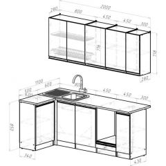 Кухонный гарнитур Адажио прайм 400 1100х2000 мм в Нижнекамске - nizhnekamsk.mebel24.online | фото 2