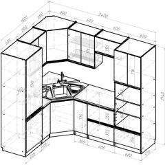 Кухонный гарнитур Ноктюрн оптима 1800х2400 мм в Нижнекамске - nizhnekamsk.mebel24.online | фото 2