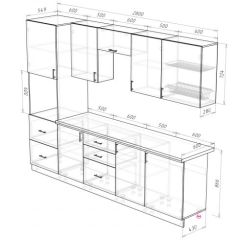 Кухонный гарнитур Прованс (2.8 м) с карнизом в Нижнекамске - nizhnekamsk.mebel24.online | фото 3