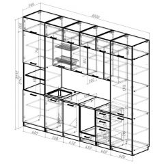 Кухонный гарнитур Сапфир 2 экстра 3000 мм в Нижнекамске - nizhnekamsk.mebel24.online | фото 2