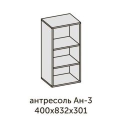 Квадро АН-3 Антресоль (ЛДСП миндаль) в Нижнекамске - nizhnekamsk.mebel24.online | фото 2