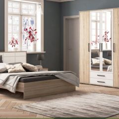 Модульная Спальня Соната (Белый/Дуб сонома) в Нижнекамске - nizhnekamsk.mebel24.online | фото