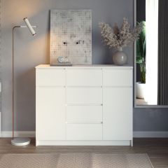 МОРИ МК 1200.4 Комод (белый) в Нижнекамске - nizhnekamsk.mebel24.online | фото 3