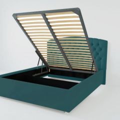 Кровать Берлин с ПМ 1200 (велюр бирюзовый) в Нижнекамске - nizhnekamsk.mebel24.online | фото 2