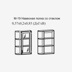 Париж №19 Навесная полка с зеркалом (ясень шимо свет/серый софт премиум) в Нижнекамске - nizhnekamsk.mebel24.online | фото 2