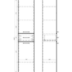 Пенал напольный Контраст 35 с верхним ящиком В1 правый АЙСБЕРГ (DA2707P) в Нижнекамске - nizhnekamsk.mebel24.online | фото 5