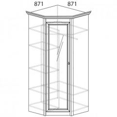 Шкаф угловой №641 "Флоренция" Фасад глухой (угол 871*871) Дуб оксфорд в Нижнекамске - nizhnekamsk.mebel24.online | фото 2