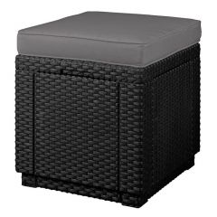 Пуфик Куб с подушкой (Cube with cushion) графит - прохладный серый в Нижнекамске - nizhnekamsk.mebel24.online | фото