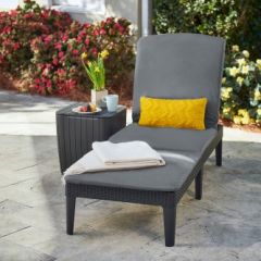 Шезлонг Джайпур с матрасом (Jaipur Sun lounger (with cushion)) графит в Нижнекамске - nizhnekamsk.mebel24.online | фото 2