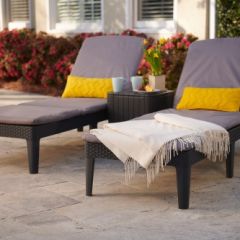 Шезлонг Джайпур с матрасом (Jaipur Sun lounger (with cushion)) графит в Нижнекамске - nizhnekamsk.mebel24.online | фото 3