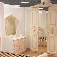 Шкаф 3-х дверный с зеркалами (01.143) Роза (беж) в Нижнекамске - nizhnekamsk.mebel24.online | фото 3