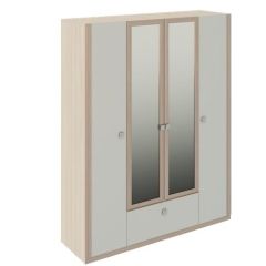Шкаф 4 двери Глэдис М24 (ЯШС/Белый) в Нижнекамске - nizhnekamsk.mebel24.online | фото